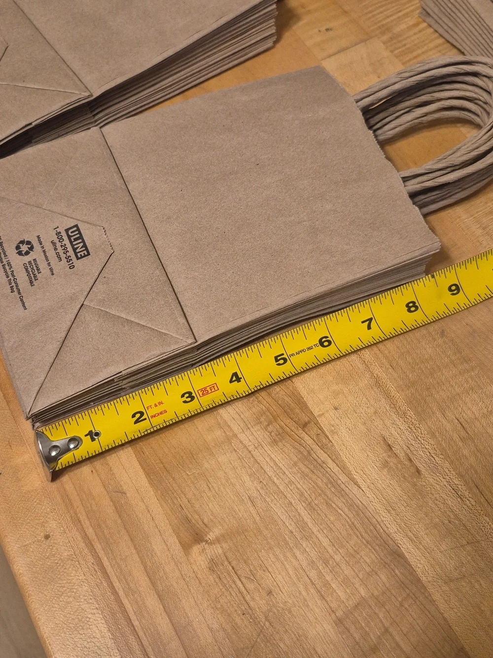 53 Uline Small Kraft Paper Bags Reusable Recyclable Compostable 100% Recycled